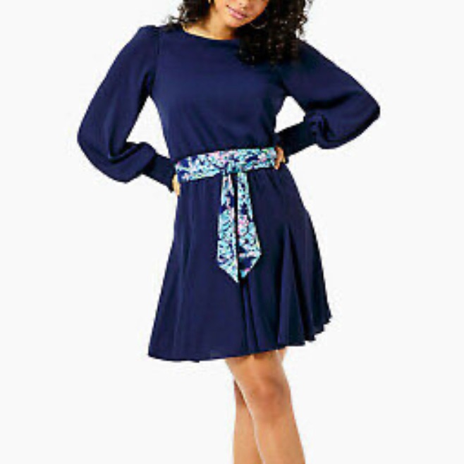 Lilly Pulitzer Navy Dress Without Belt